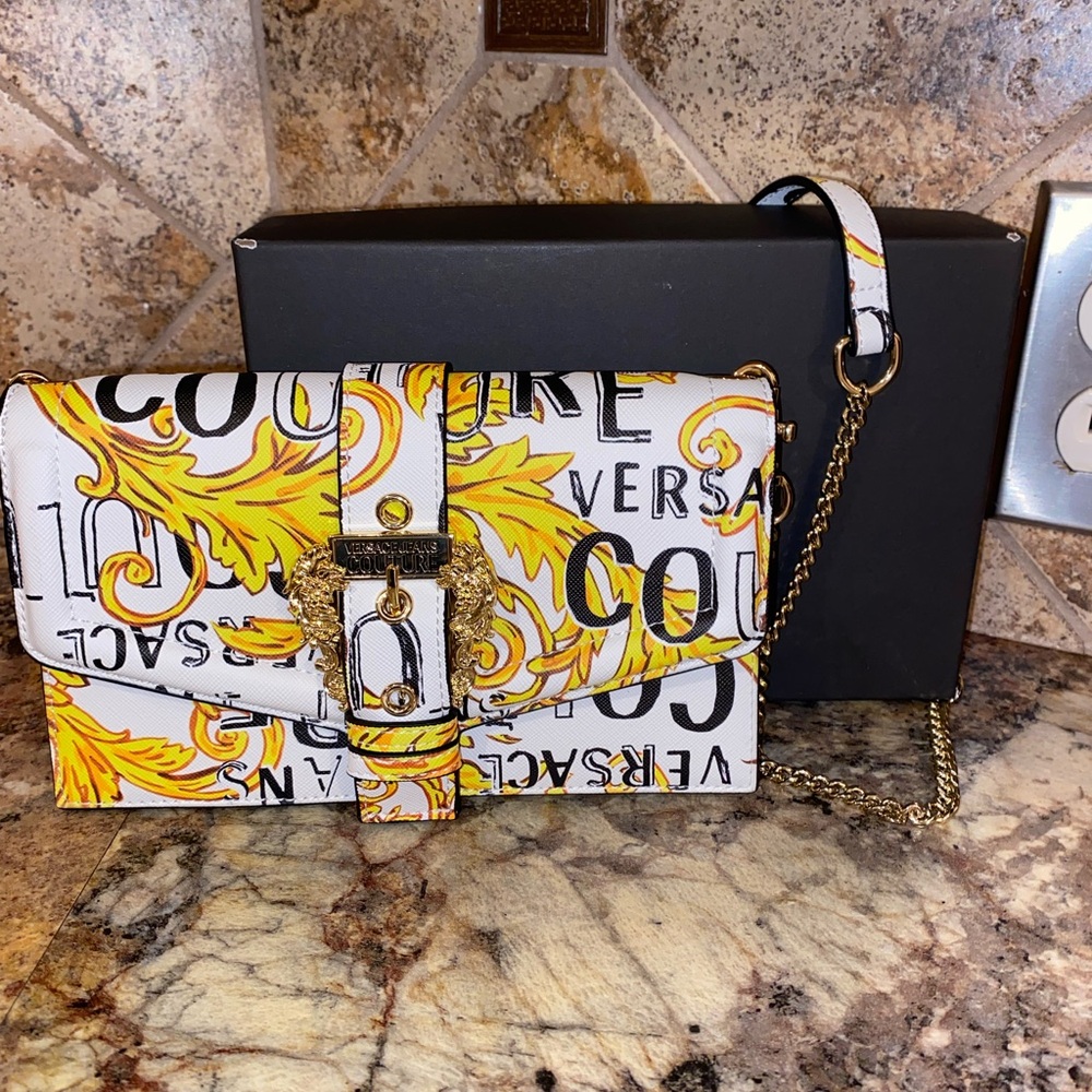 Versace White and Yellow Women's Bag